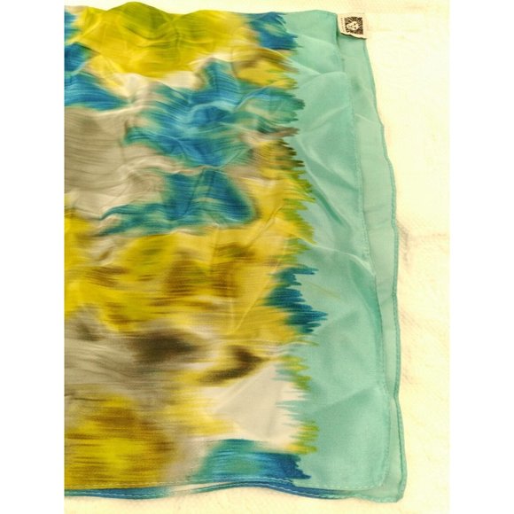 Anne Klein beautiful abstract distorted impressionist style Silk scarf 13"X60" - Picture 13 of 14